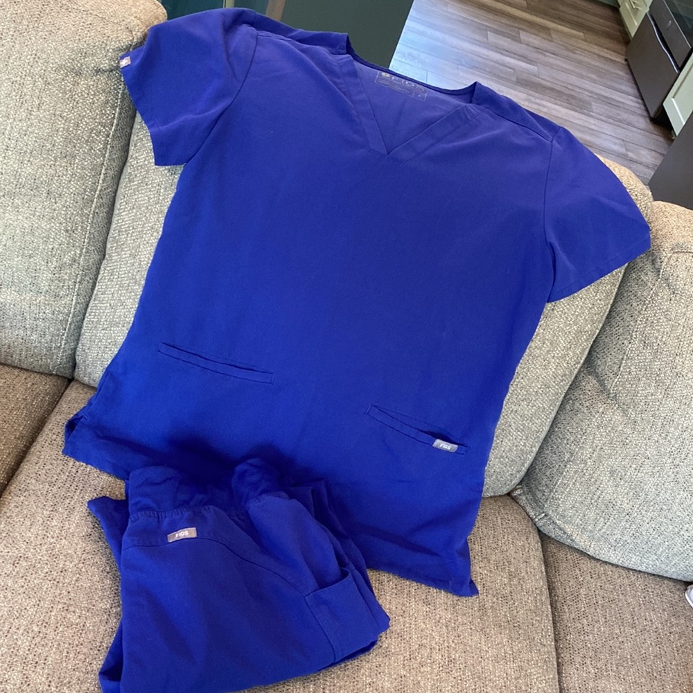Figs Small Royal Blue Scrubs Set